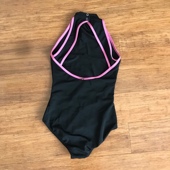 SOLD Mariia Black W/ Pink Trim Women’s S Leotard - Picture 2 of 4